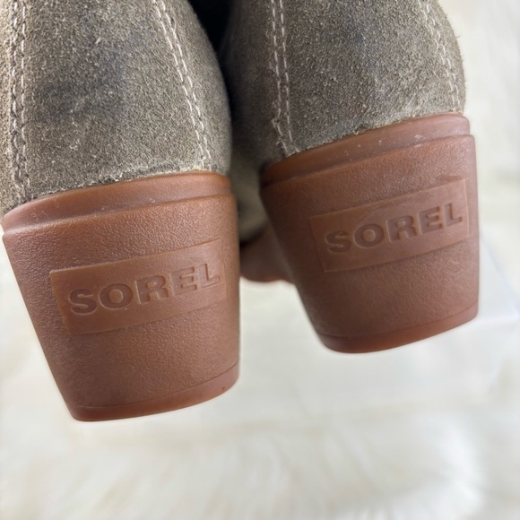 Sorel Olive Lace Up Wedge Boots with Suede Texture - Picture 6 of 11